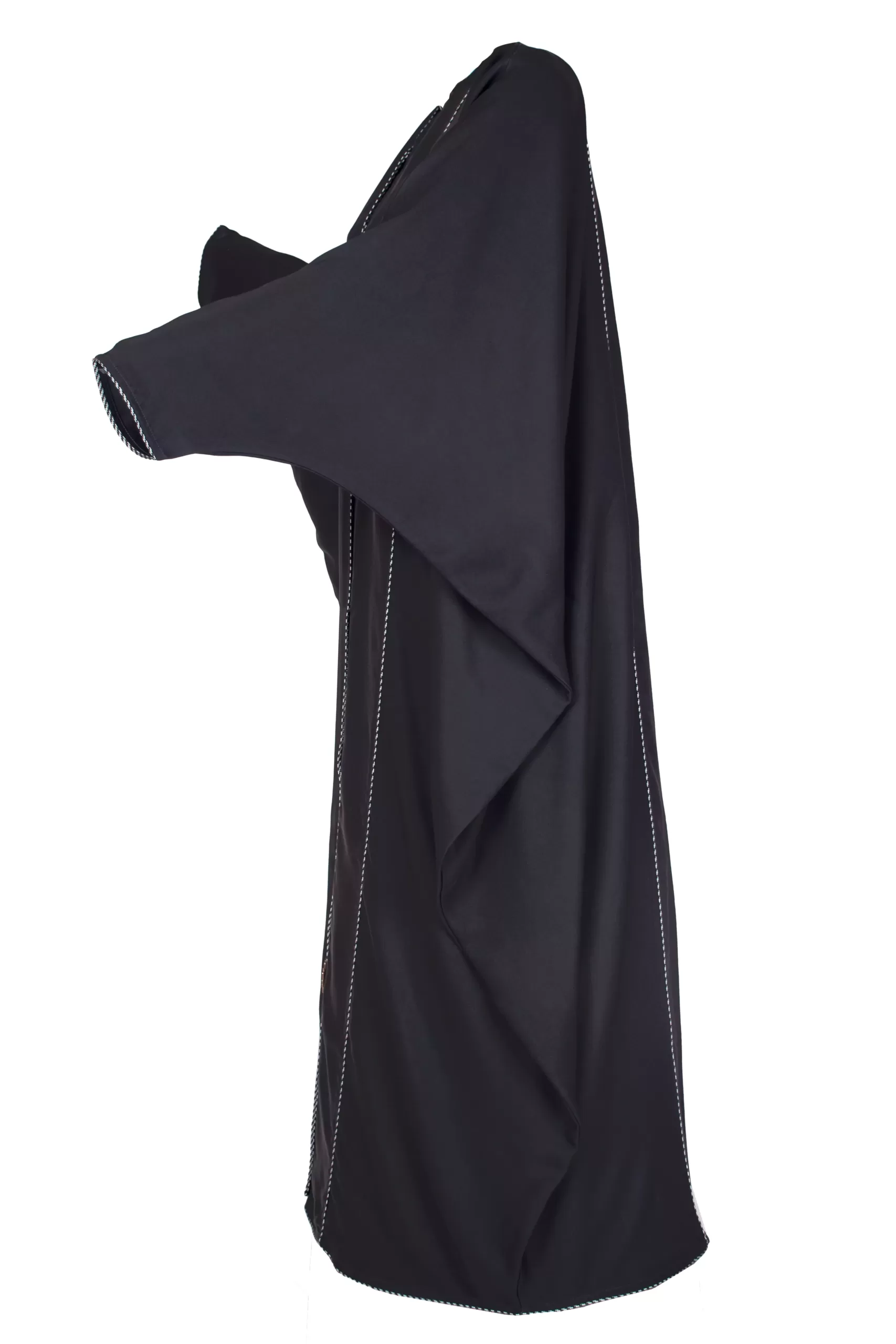 #1-1163 عباية شيهانة بشت قيطان كامل فضي