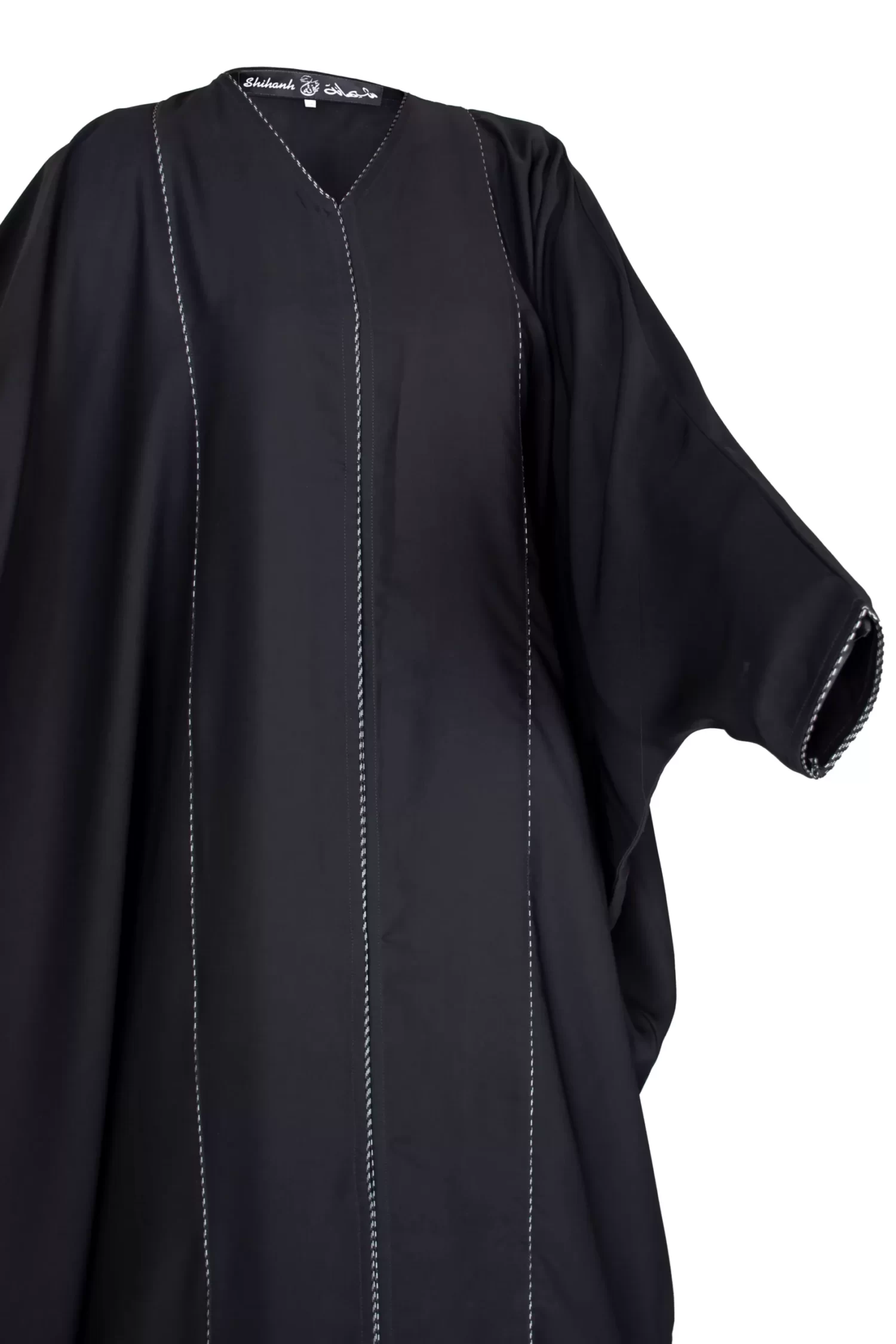 #1-1163 عباية شيهانة بشت قيطان كامل فضي