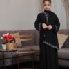 #6-1025 عباية قماش ملكي شريط امام